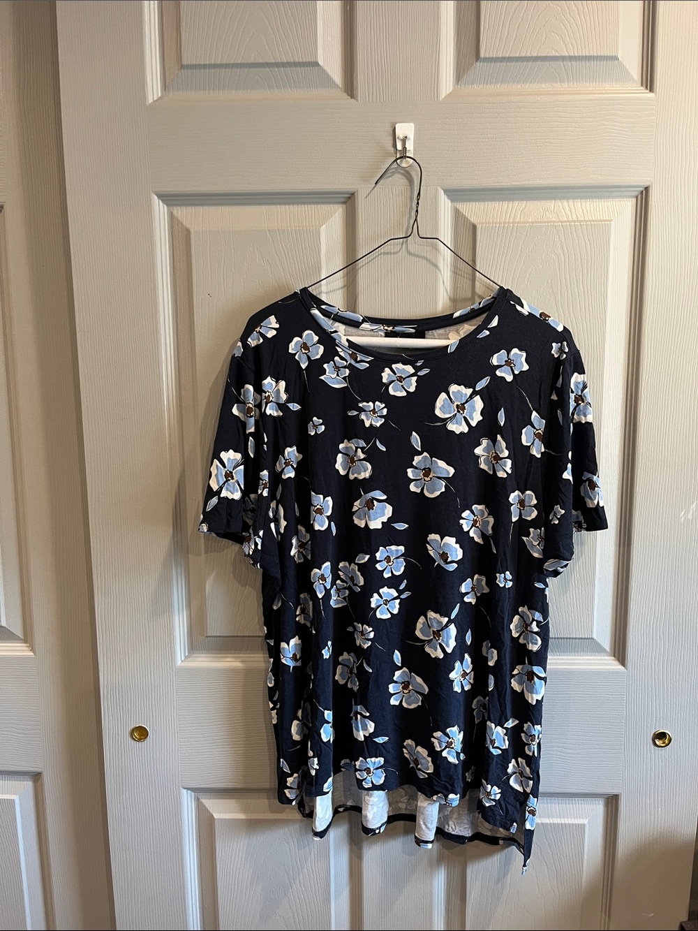 Alfani Navy Floral Short-Sleeve Tee